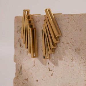 Gold Stacked stud earring
